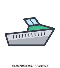 Steamboat Colored Illustration