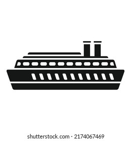 Steamboat icon simple vector. River ship. Cargo front