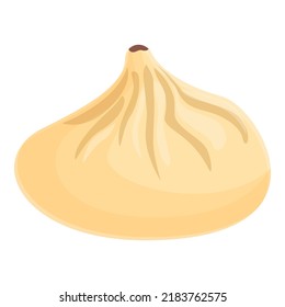 Steamed baozi icon cartoon vector. Bun dao. Asian basket