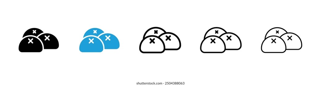 Steamed bread icon in black and blue colors