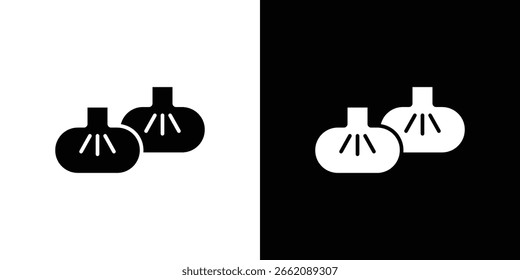 Vectores de glifos de iconos de pan al vapor. Web flat pack.