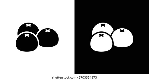 Doodle de ilustración de icono de pan al vapor. Conjunto de Vector de ilustración plana
