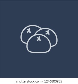 Steamed Bread icon. Steamed Bread linear design concept from Chinese Food collection. Simple element vector illustration on dark blue background.