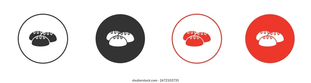 Paquete de iconos de pan al vapor. Diseño de Vector Clipart