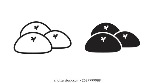 Símbolo de signo de icono de pan al vapor y estilo plano para App, Web y diseño digital.