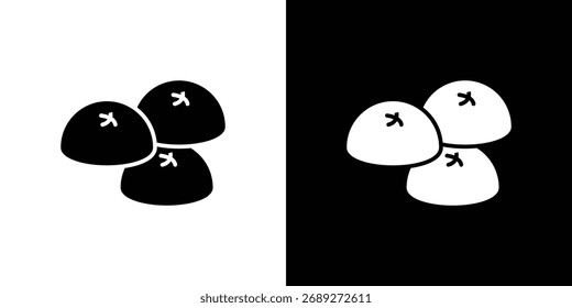 Silueta de icono de pan al vapor en estilo plano negro. Elemento gráfico