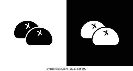 Icono de pan al vapor silueta Vector plano paquete de diseño de ilustración.