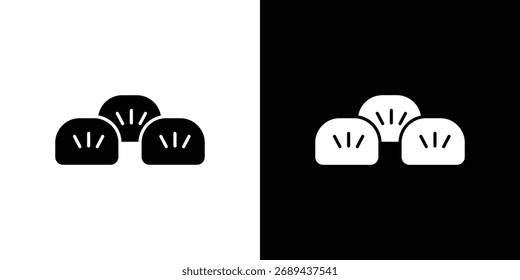 Icono de pan al vapor ilustración simple en diseño plano