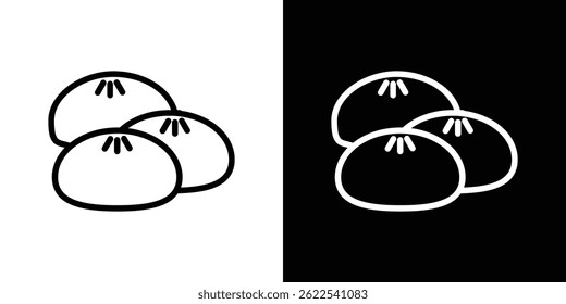 Steamed bread icon vector illustration EPS