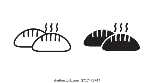 Iconos de pan al vapor. Píxel perfecto. Icono de contorno de Vector. Concepto de logotipo plano.