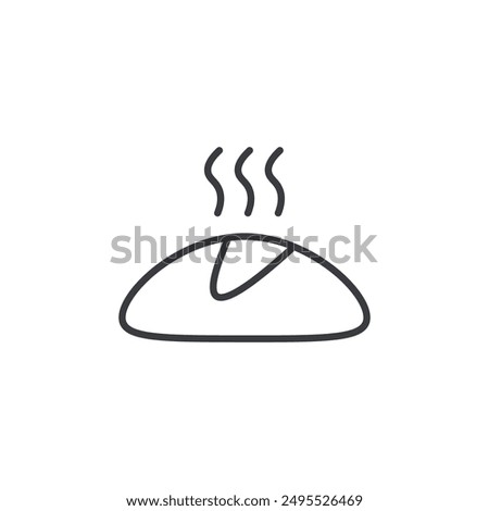 Steamed bread outlined icon isolated on white background