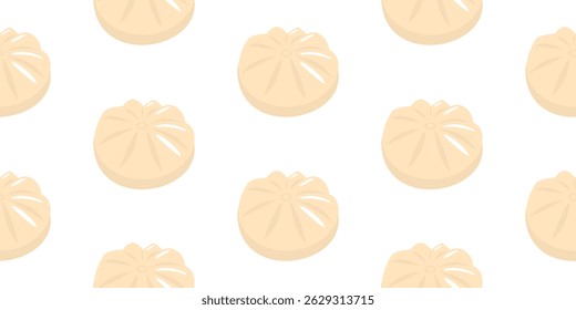 steamed bun chinese food pattern background. Baozi pattern illustration. steamed stuffed buns pattern background. 
