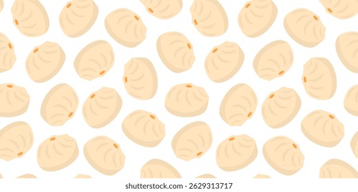 steamed bun chinese food pattern background. Baozi pattern illustration. steamed stuffed buns pattern background. 
