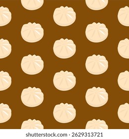 steamed bun chinese food pattern background. Baozi pattern illustration. steamed stuffed buns pattern background. 