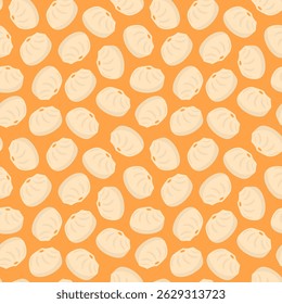 steamed bun chinese food pattern background. Baozi pattern illustration. steamed stuffed buns pattern background. 