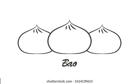 Steamed Bun logo design. Steamed Bun vector. Steamed Bun doodle symbol. 