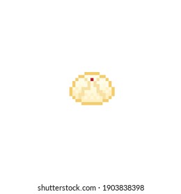 Steamed bun pixel art. Food Asian pixel art. Vector illustration. Chinese New Year.