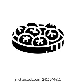 steamed buns chinese cuisine glyph icon vector. steamed buns chinese cuisine sign. isolated symbol illustration
