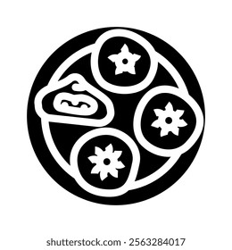 steamed buns chinese cuisine glyph icon vector. steamed buns chinese cuisine sign. isolated symbol illustration