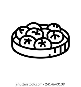 steamed buns chinese cuisine line icon vector. steamed buns chinese cuisine sign. isolated contour symbol black illustration