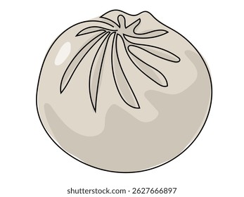 Steamed buns in a continuous line pattern