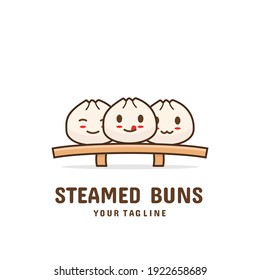 Steamed buns dim sum logo template