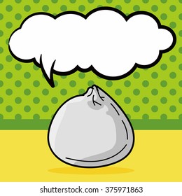 Steamed buns doodle, speech bubble