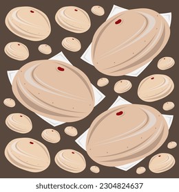 Steamed buns flat vector illustration. Cute traditional sweet chinese steamed hot buns cartoon vector illustration for graphic design and decorative element