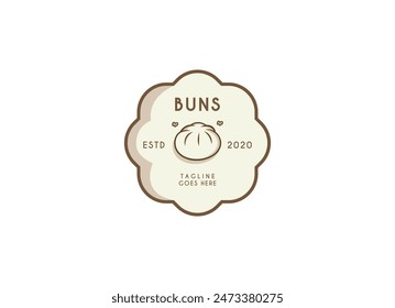 Steamed buns logo design vector template. Chinese steamed bun.