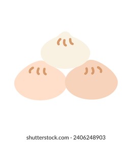 Steamed Buns Oriental Illustration. Chinese new year ornaments.