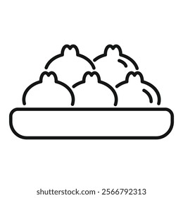 Steamed buns are sitting in a bowl, making a great logo for a restaurant or food blog