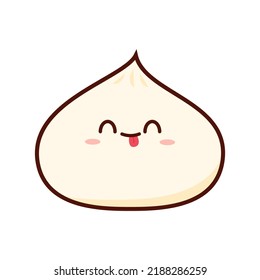Steamed cartoon vector. Cute "steamed bun". Chinese steamed bun.