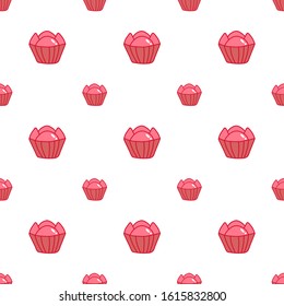 Steamed Cup Cake seamless pattern, Chinese New Year