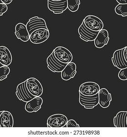 steamed egg doodle seamless pattern background