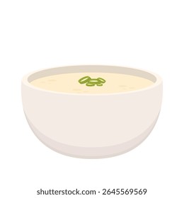 Steamed egg vector. Steamed egg in bowl. japan food vector.