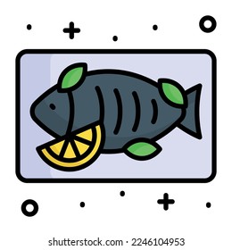 Steamed fish vector design, healthy food