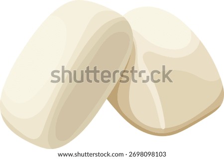 Steamed Mantou Bun Illustration Isolated on White Background