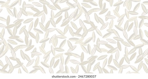 Steamed mound rice grains food seamless pattern. Asian rice, chinese hot rice. Organic basmati rice. Great for menu, label, product packaging, recipe. Healthy and tasty food ideas. Vector illustration