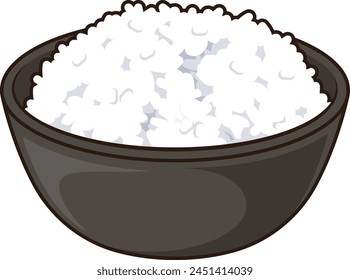 Steamed rice bowl vector illustration