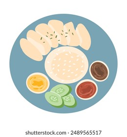 Steamed Rice with Chicken and Mushroom