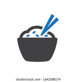 Steamed rice icon. Fully editable vector illustration symbol.