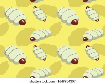 Steamed Sausage Roll Dim Sum Vector Seamless Background Wallpaper-01