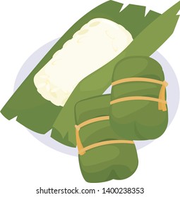 Steamed Sticky Rice in Square Shape