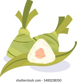 Steamed Sticky Rice in Triangle Shape
