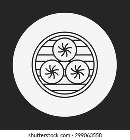 Steamed stuffed bun line icon