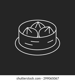 Steamed stuffed bun line icon