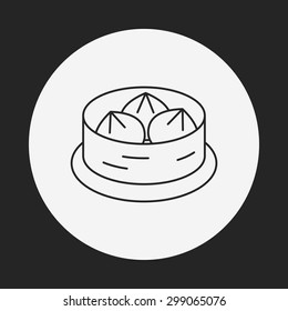 Steamed stuffed bun line icon