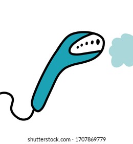 Steamer accessories in cartoon comic style doodle icon logotype