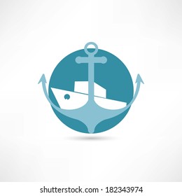 steamer and anchor icon