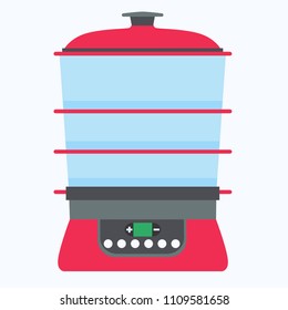 Steamer food icon vector cook cooking kitchen illustration isolated flat symbol equipment steam electric